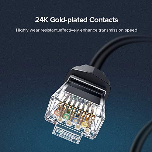 LinkinPerk Cable Ethernet Cat 8,Cable de Red Lan, Parche de Alta Velocidad de 40 Gbps, 2000 MHz con Conector rj45 Chapad (1M)