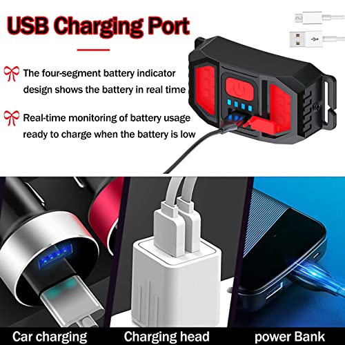 Linterna Frontal Led Recargable, Linterna Frontal De 3 Modos De Luz, Linterna Frontal De Barra De Luz De Carga Rápida USB, para Acampar, Andar En Bicicleta, Correr, Trabajos De Reparación De Cerca