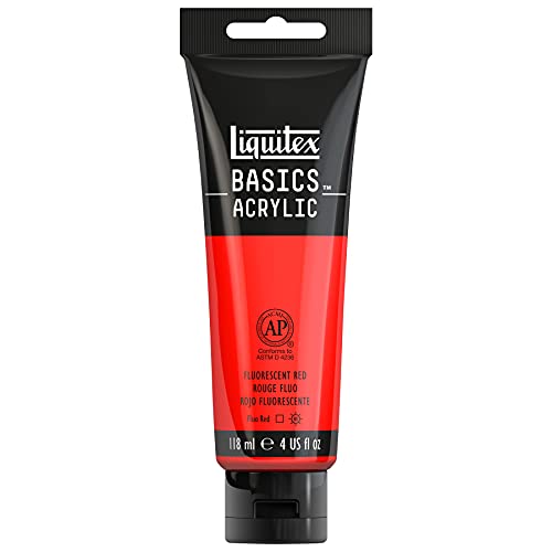 Liquitex Basic Acrylic Pintura Acrílica Tubo, Rojo Fluorescente, 118 ml (Paquete de 1), 118