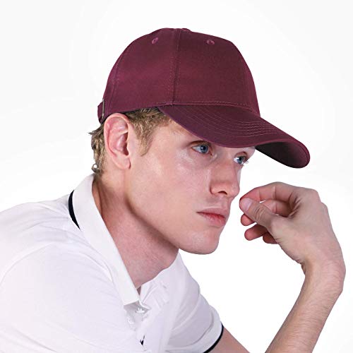 LIVACASA Gorras de Béisbol para Hombres Clásico Verano de Algodón, Unisex Adulto,Talla Única, Running Golf Tenís Hip Pop Deportes Aire Libre Burdeos