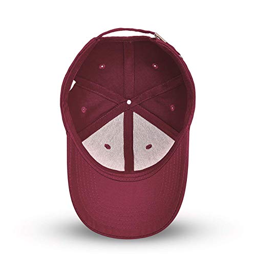 LIVACASA Gorras de Béisbol para Hombres Clásico Verano de Algodón, Unisex Adulto,Talla Única, Running Golf Tenís Hip Pop Deportes Aire Libre Burdeos