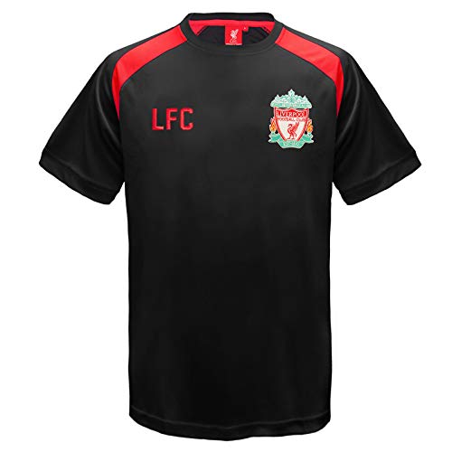 Liverpool FC - Camiseta Oficial de Entrenamiento - para niño - Poliéster - Negro - 8-9 años