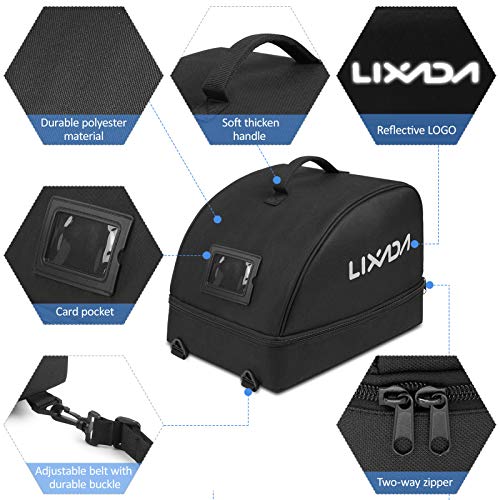 Lixada Bolsa para Casco de Bicicleta,Bolsa de Transporte para Casco de Motocicleta,Caja de Almacenamiento para Casco de Bicicleta,Tipo Cremallera