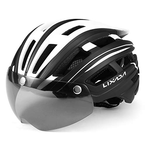 Lixada Casco de Bicicleta de Montaña Casco de Motociclismo con Visera Magnética Desmontable Ligero Protector UV Unisexo