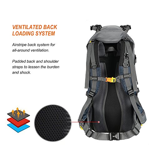 Lixada Mochila de Senderismo 50L/60L con Cubierta Impermeable Mochila de Marcha Trekking Camping Deporte Al Aire Libre