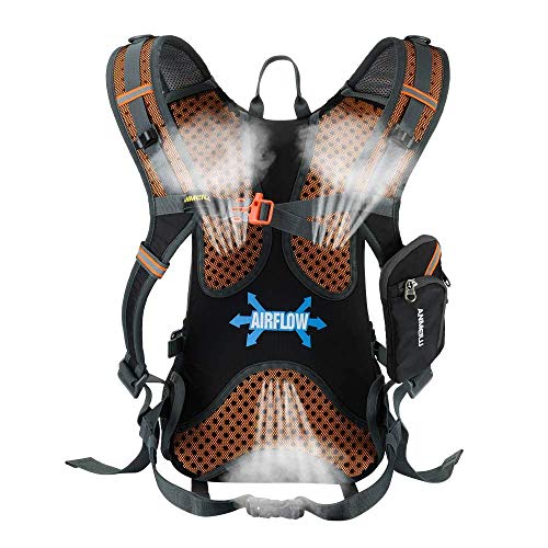 Lixxada Mochila de Ciclismo Impermeable 18L Unisexo Respirable Ultraligero con Cubierta de Lluvia Mochila de Hombro para Ciclismo Montañismo Viajes