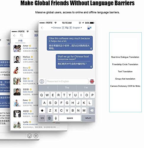 LKNJLL Traductor de Voz en Tiempo Real de Dispositivos 2-Way Traducciones de Apoyo 40 Idiomas for Viajes de Aprendizaje de Compra Chat de Negocios de grabación Traducciones (Color : White)