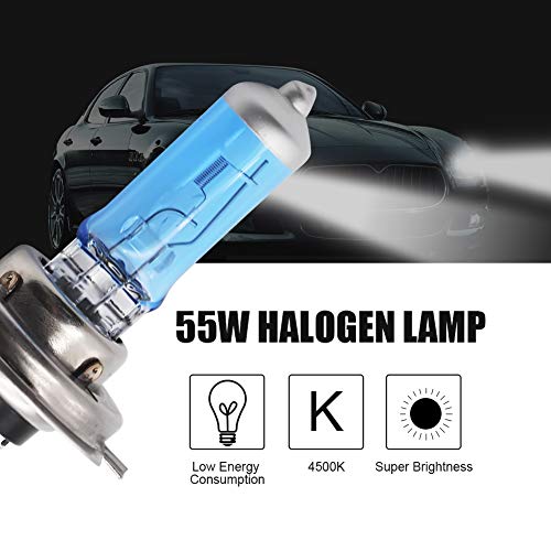 LncBoc H7 Halógena Bombilla Lámparas Halógenas Faro Delantero del Coche Lámparas Luces de Coche 12V 55W Paquete de 2