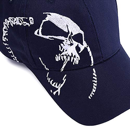 LOCOMO Gorra de béisbol con diseño de calavera y monstruo bordado para camionero FFH443BLK