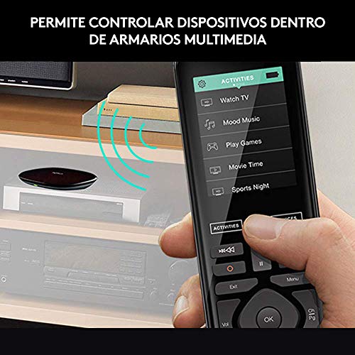 Logitech Harmony Elite Control Remoto a Distancia Universal, SKY, Apple TV, Roku, Sonos y Smart Home, Fácil Configuración, App y Hub, LG/Samsung/Sony/Hisense/Xbox/PS4, Negro