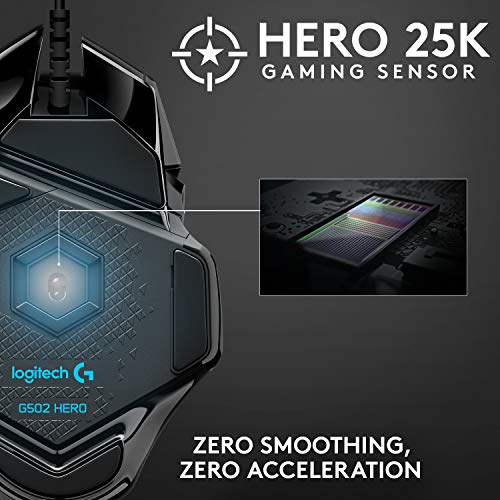 Logitech Logitech G502 Hero High Performance Gaming Mouse Candado para Equipaje 2 Centimeters Negro (Black)