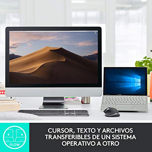 Logitech MX Master 3 Advanced Ratón Inalámbrico, Receptor USB, Bluetooth, 2.4GHz, Desplazamiento Rápido, Seguimiento 4K DPI en Cualquier Superficie, 7 Botones, Recarcable, PC, Mac, iPadOS, Gris