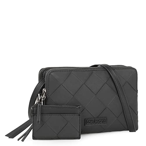 Lois - Bolso de Hombro con Bandolera Asa Larga Regulable de Mujer Marca LOIS colección EDZIZA con Monedero a Juego 311683, Color Negro