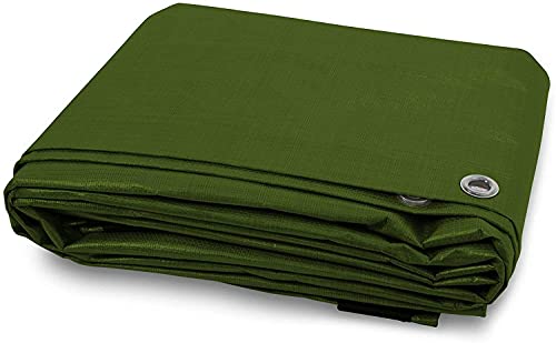 Lona de protección | lona de protección | lona de barco | base de tienda de campaña para camping y exterior | jardín | lona impermeable con ojales (3 x 5 m (140 g/m²), verde)