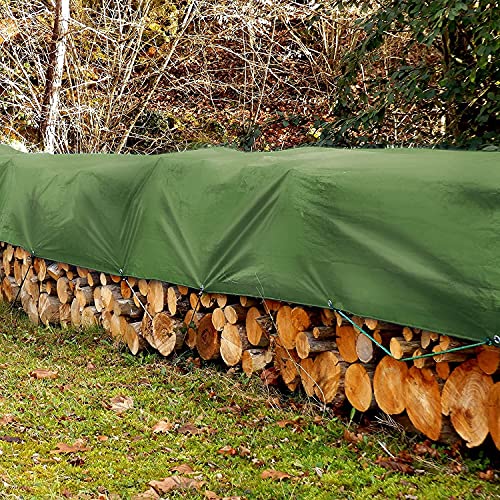 Lona de protección | lona de protección | lona de barco | base de tienda de campaña para camping y exterior | jardín | lona impermeable con ojales (3 x 5 m (140 g/m²), verde)
