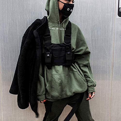 Longzhuo Chest Rig Bag Hip Hop Streetwear - Ri?onera funcional para hombre, bolsillos ajustables