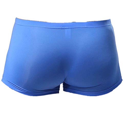 LOPILY Color sólido Elefante Calzoncillos Ropa Interior Bolsa Lencería Boxer de Seda de Hielo Masculino Traje de Baño Playa Escritos del triángulo Ultrafino Transpirables(Azul,M)