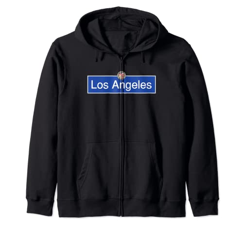 Los Ángeles Señal de calle Hollywood Boyle Heights Echo Park LA Sudadera con Capucha