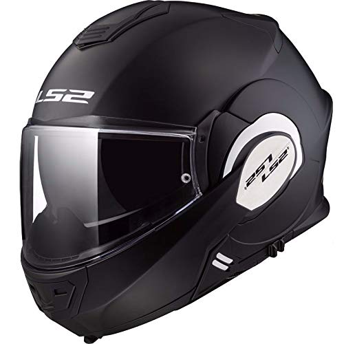 LS2, casco de moto modular VALIANT negro mate, L