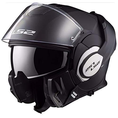 LS2, casco de moto modular VALIANT negro mate, L