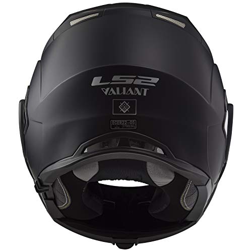 LS2, casco de moto modular VALIANT negro mate, M