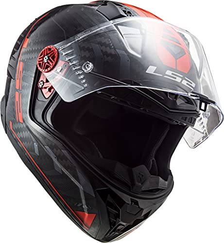 LS2, casco integral moto Thunder Carbon Sputnik gloss metal red, M