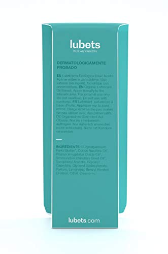 LUBETS · Lubricante Base de Aceite Ideal también para Masajes, Ecológico y en formato Monodosis (10uds x 5ml)