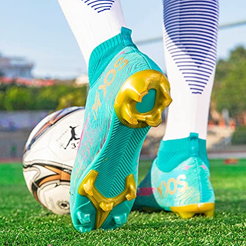 LucaSng Zapatos de Fútbol Hombre Spike Aire Libre Profesionales Atletismo Training Botas de Fútbol Ligero Tacos Fútbol Zapatos de Deporte Unisex niños (Verde Amarillo, 39)
