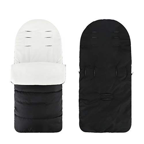 Luchild Saco de Invierno Universal para Cochecito y Silla de Paseo - Protección Antideslizante, Forro Polar térmico Deluxe, Capucha Tipo Momia