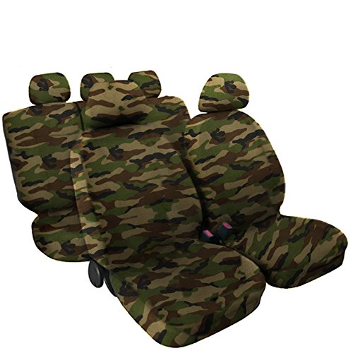 Lupex Shop - Fundas para Asientos de Coche Zip_MCL, Camuflaje clásico, Juego de 6