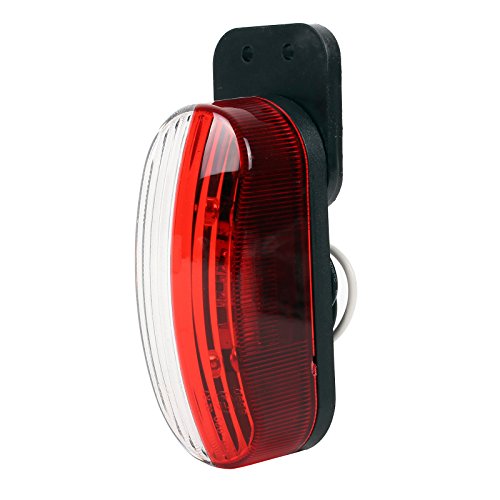 Luz de gálibo led de 12 V, juego de 2 luces de señalización lateral en rojo/blanco, 98 x 42 x 38 mm, 12/24 voltios, 2 vatios  led para autocaravana, caravana y remolque