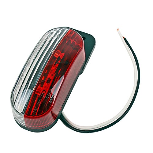 Luz de gálibo led de 12 V, juego de 2 luces de señalización lateral en rojo/blanco, 98 x 42 x 38 mm, 12/24 voltios, 2 vatios  led para autocaravana, caravana y remolque