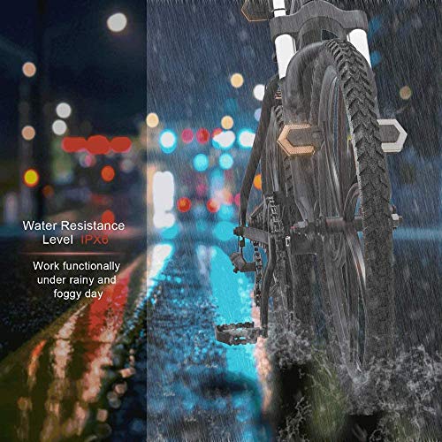 Luz de señal de giro de bicicleta 2020, luz de advertencia de seguridad delantera y trasera con control remoto, luz de cola de patinete eléctrico resistente al agua para ciclismo al aire libre