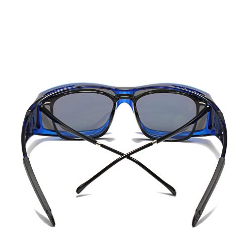 LVIOE Gafas de sol polarizadas para hombres y mujeres, antideslumbrantes, ligeras, con protección UV 400, se ajustan sobre gafas regulares para ciclismo, conducir, pesca, tenis