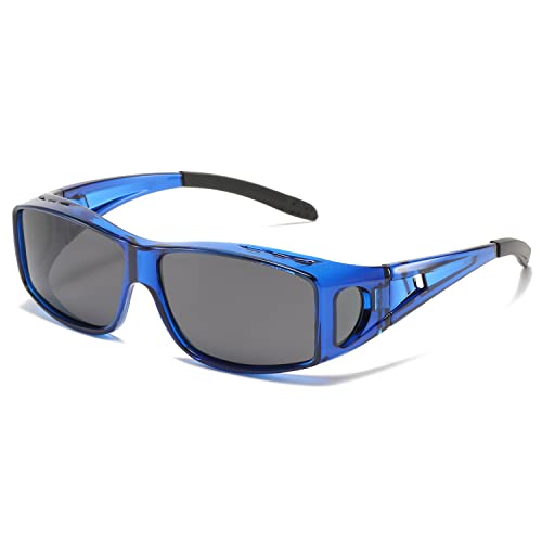 LVIOE Gafas de sol polarizadas para hombres y mujeres, antideslumbrantes, ligeras, con protección UV 400, se ajustan sobre gafas regulares para ciclismo, conducir, pesca, tenis