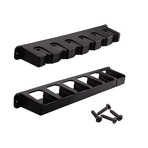 LyhomeO Soporte para Almacenamiento de cañas de Pescar - 6 Agujeros Soporte para cañas de Pescar Horizontal montado en la Pared Soporte para cañas de Pescar para exhibición y Tienda, Negro