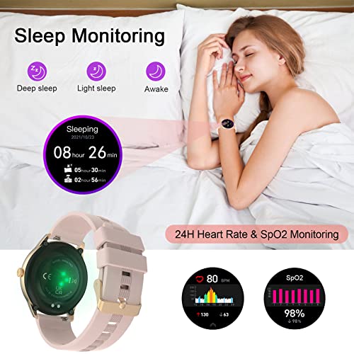 Lytimes Reloj Inteligente Mujer, Smartwatch Hombre Oxígeno Sanguíneo (SpO2), Ritmo Cardíaco, Sueño, Pulsera Actividad Inteligente Impermeable IP68, Reloj Deportivo Regalo para Android & iOS