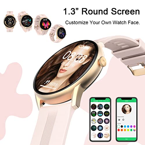 Lytimes Reloj Inteligente Mujer, Smartwatch Hombre Oxígeno Sanguíneo (SpO2), Ritmo Cardíaco, Sueño, Pulsera Actividad Inteligente Impermeable IP68, Reloj Deportivo Regalo para Android & iOS