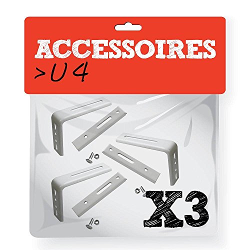 MADECO U4 - Juego de 3 escuadras de pared regulables, color blanco