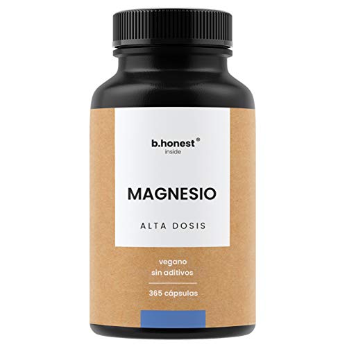 Magnesio - 365 cápsulas para 12 meses - 664 mg, de los cuales 400 mg de magnesio puro (elemental) por cápsula - Vegano, alta dosis, probado en laboratorio, fabricado en Alemania