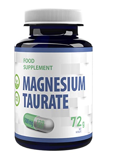 Magnesio Taurato 2000mg por dosis 120 cápsulas veganas, puro, sin rellenos