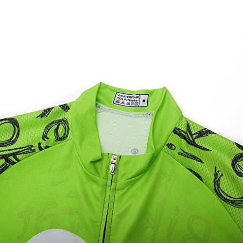 Maillot de ciclismo con manga corta para hombre (2021). Ropa de ciclismo para exteriores, bici de montaña - verde - pecho 88/94 cm = etiqueta M