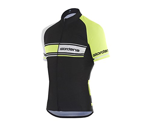 MAILLOT GIORDANA VERO NEGRO AMARILLO FLUOR BLANCO TALLA M