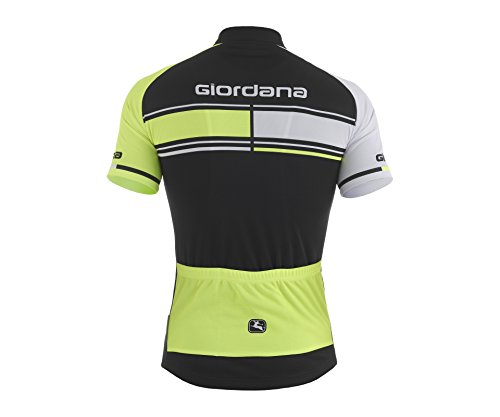 MAILLOT GIORDANA VERO NEGRO AMARILLO FLUOR BLANCO TALLA M