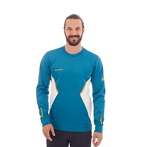 Mammut Camiseta Avers Ml Crew Neck Hombre Camiseta, Hombre, Sapphire/Bright White, XL