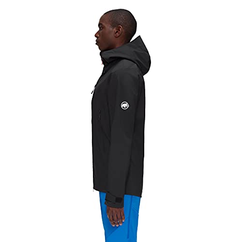 Mammut Kento Hooded Chaqueta de Hardshell, Blanco y Negro, Medium para Hombre