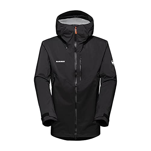 Mammut Kento Hooded Chaqueta de Hardshell, Blanco y Negro, Medium para Hombre