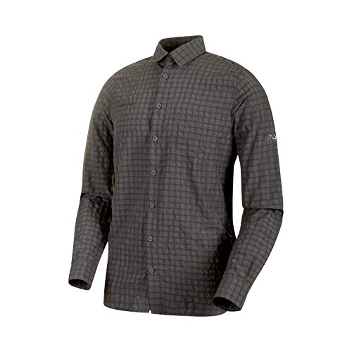 Mammut Lenni Camisa de Manga Larga para Hombre, Primavera/Verano, Hombre, Color Titanio, tamaño Medium