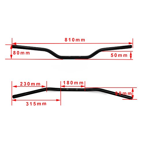 Manillar de motocicleta de 7/8" 22 mm universal de tiro bajo