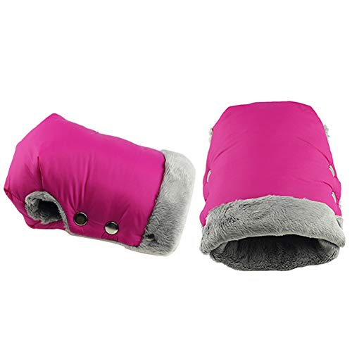 Manoplas Para Carrito Bebés Universales Invierno Fundas De Protector Para Manillares De Silla De Paseo Infantiles Guantes Térmicos Invierno Impermeable,Aire Libre Para Madre Y Bebé(1 par),Rosado